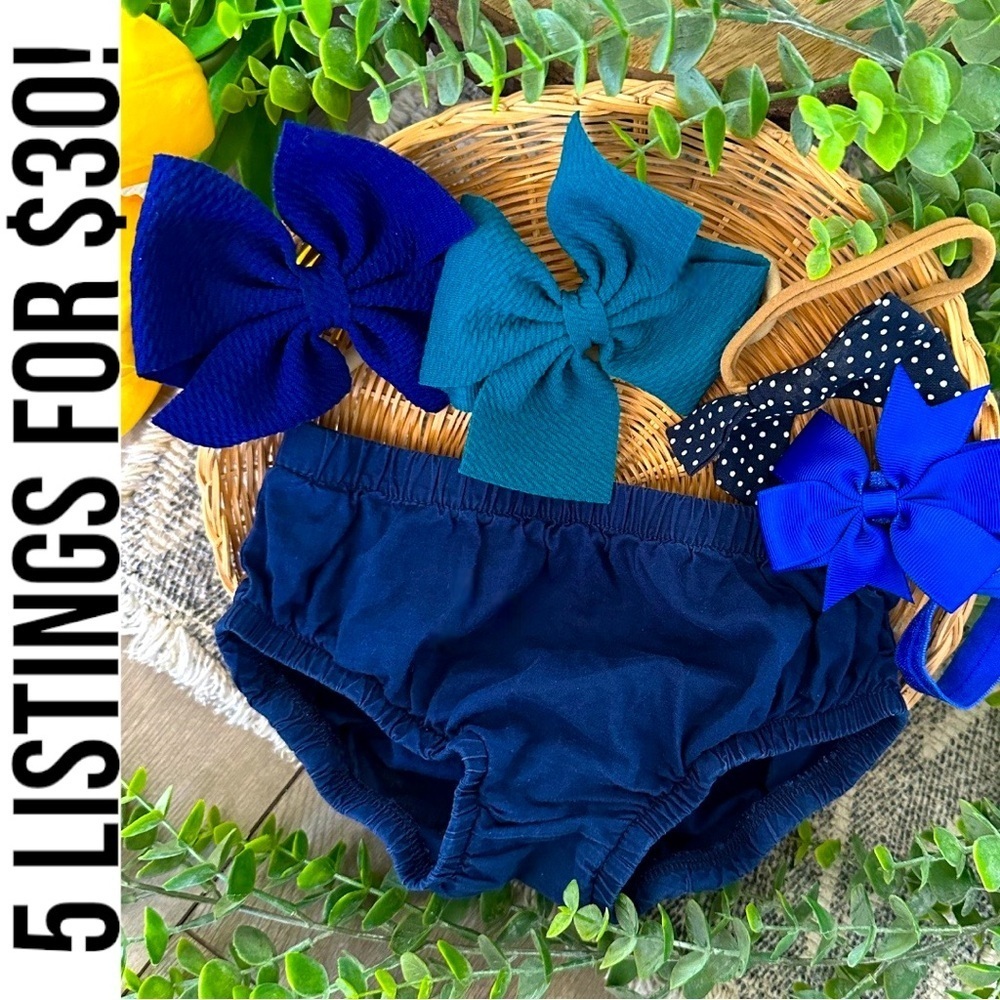 Osh Kosh 12 month baby girl bloomers matching hair accessories bow headbands